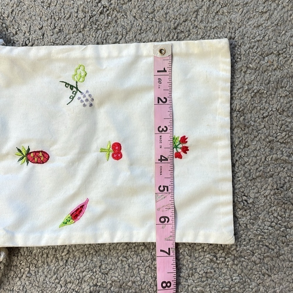 Vintage White Fruit Thin Cloth Shoulder Bag - Picture 7 of 7